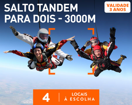Salto Tandem para Dois - 3.000 Metros | 4 Locais à Escolha